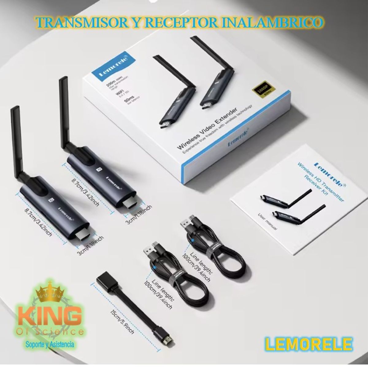 GENERICO - TRANSMISOR Y RECEPTOR INALAMBRICO HDMI (HD) 200 Metros