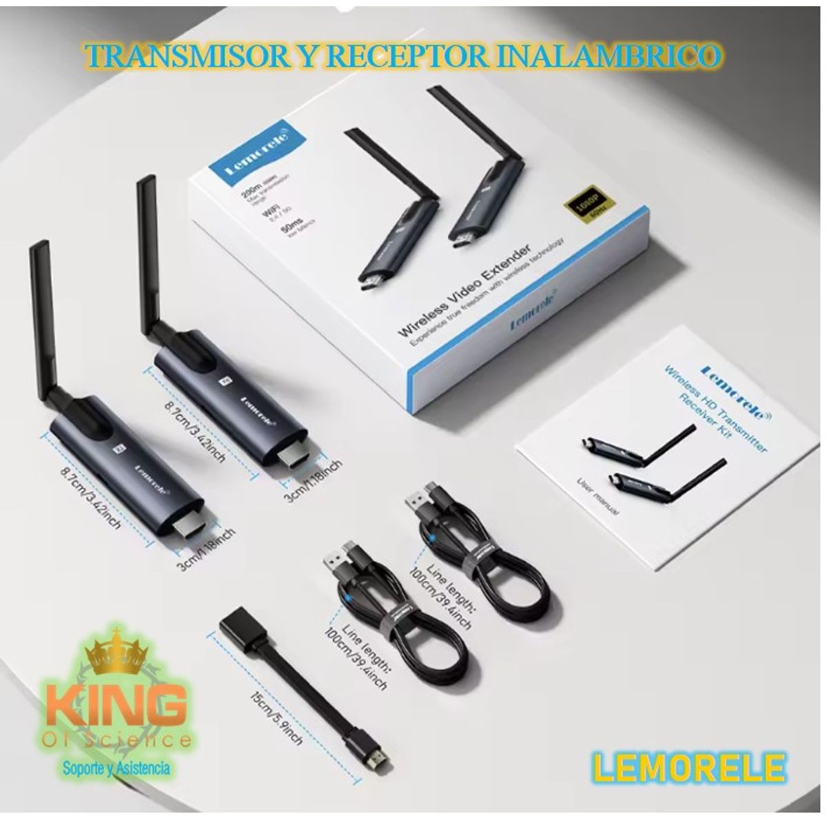 GENERICO - TRANSMISOR Y RECEPTOR INALAMBRICO HDMI (HD) 200 Metros