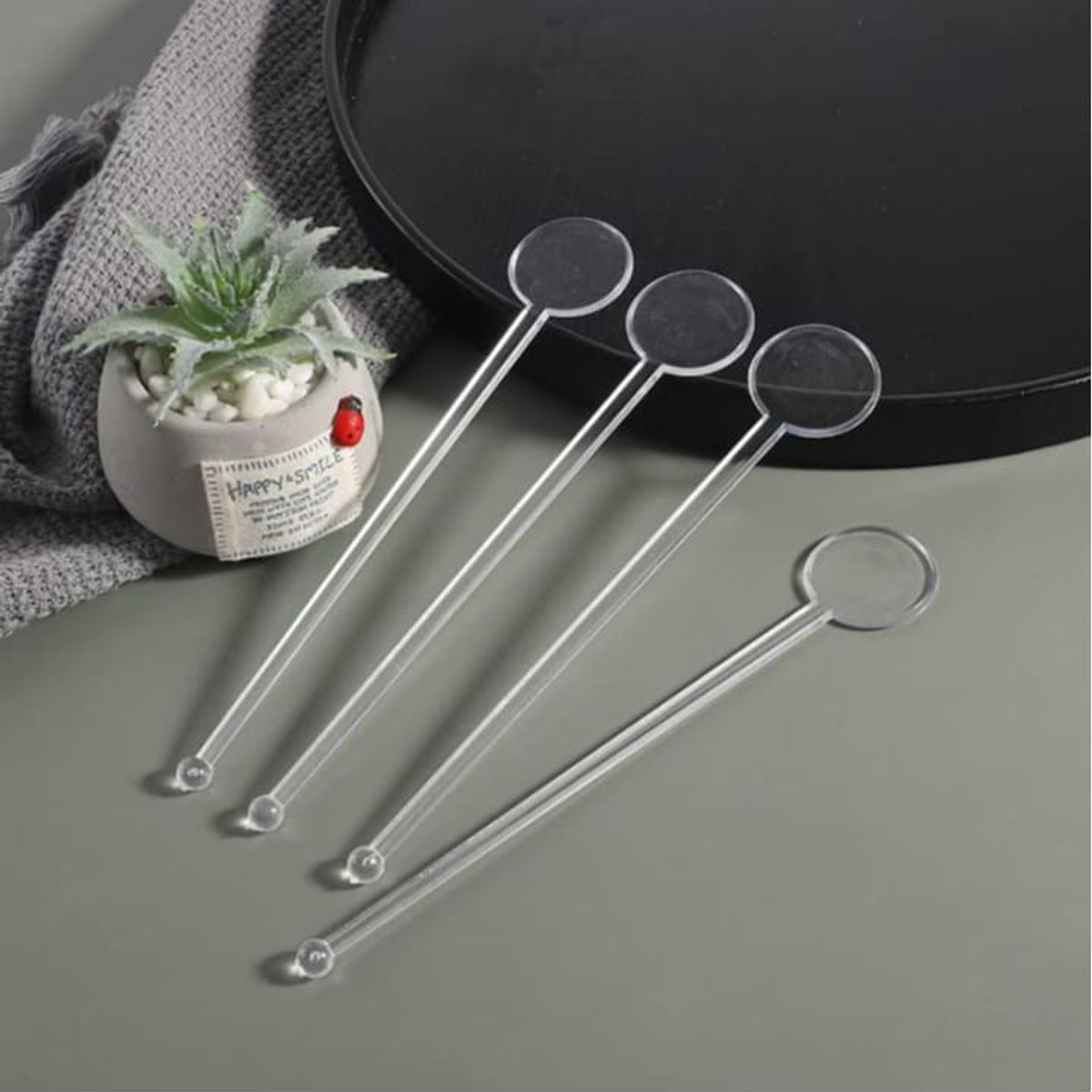 GENERICO - 100 REMOVEDOR  DE ACRILICO  PARA  COCKTAIL O COCTEL DISCO PLANO