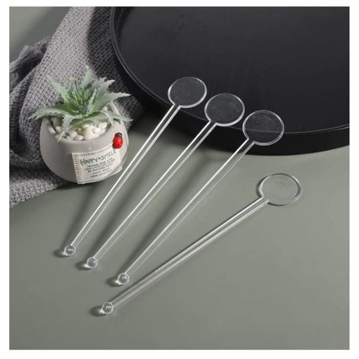 GENERICO - 100 REMOVEDOR  DE ACRILICO  PARA  COCKTAIL O COCTEL DISCO PLANO