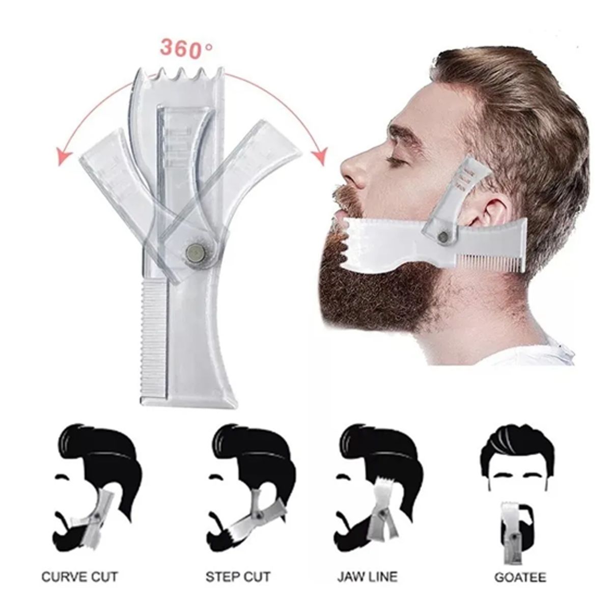 GENERICO - Peine Molde Para Barba 360 Grados Hombres