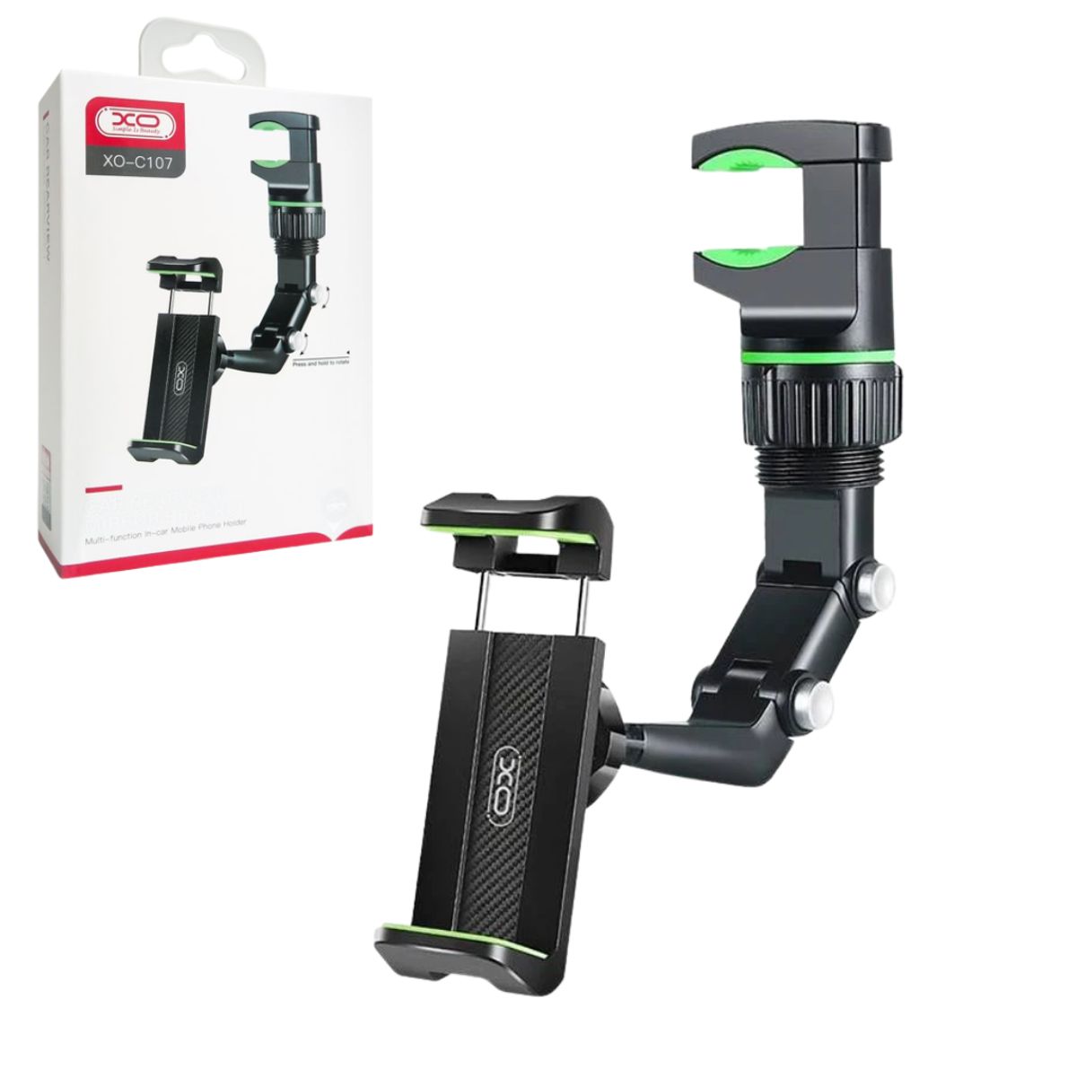 XO - Soporte de Celular para Retrovisor de Auto con Giro 360°