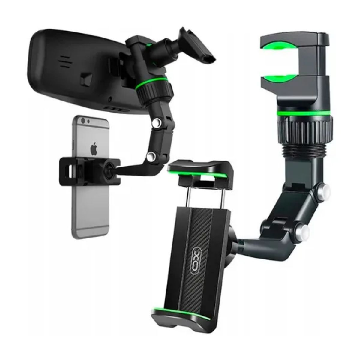 XO - Soporte de Celular para Retrovisor de Auto con Giro 360°