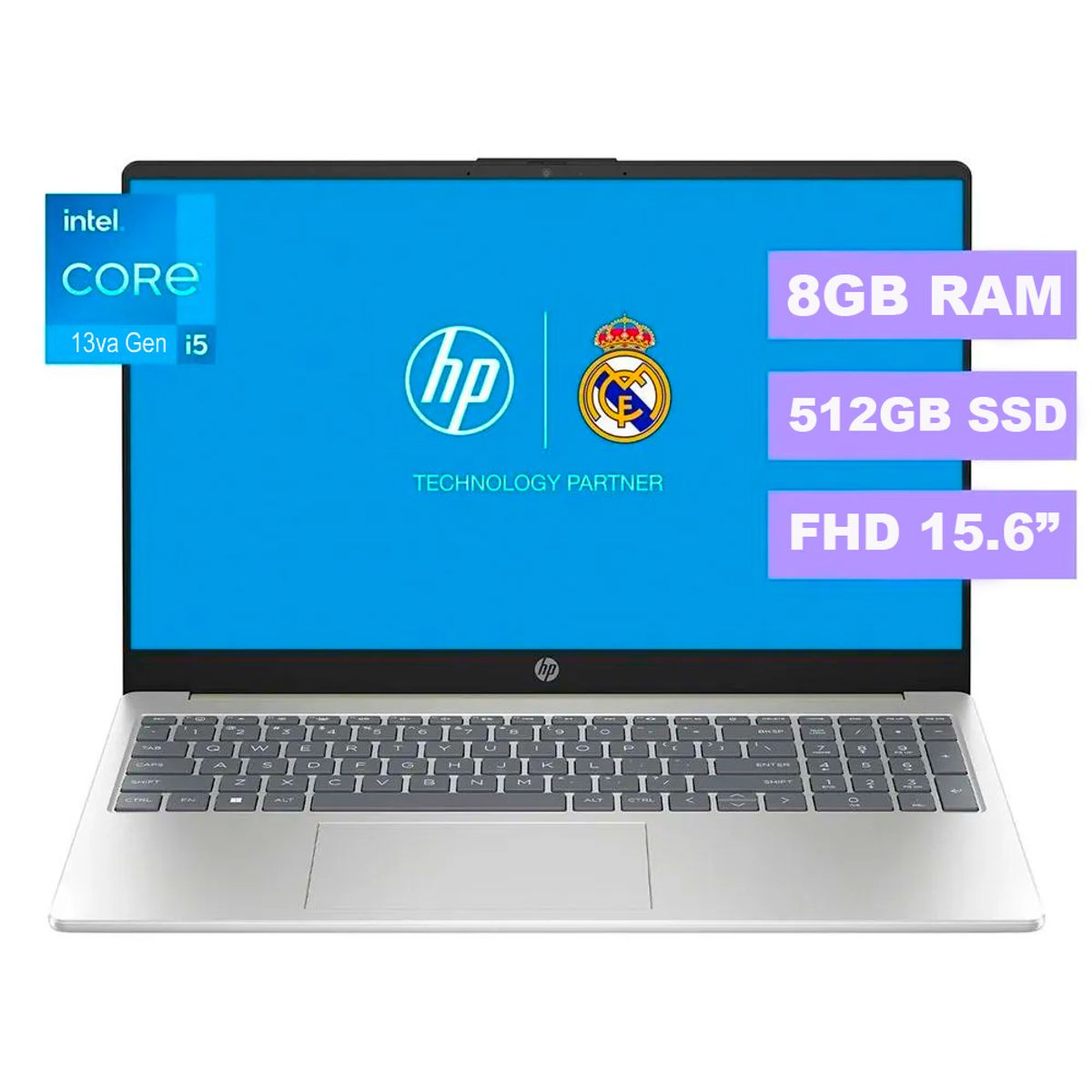 HP - Laptop HP 15.6 HD Intel Ci5 15-fd0254la 8GB 512GB 13va Gen Windows 11 - Plateada