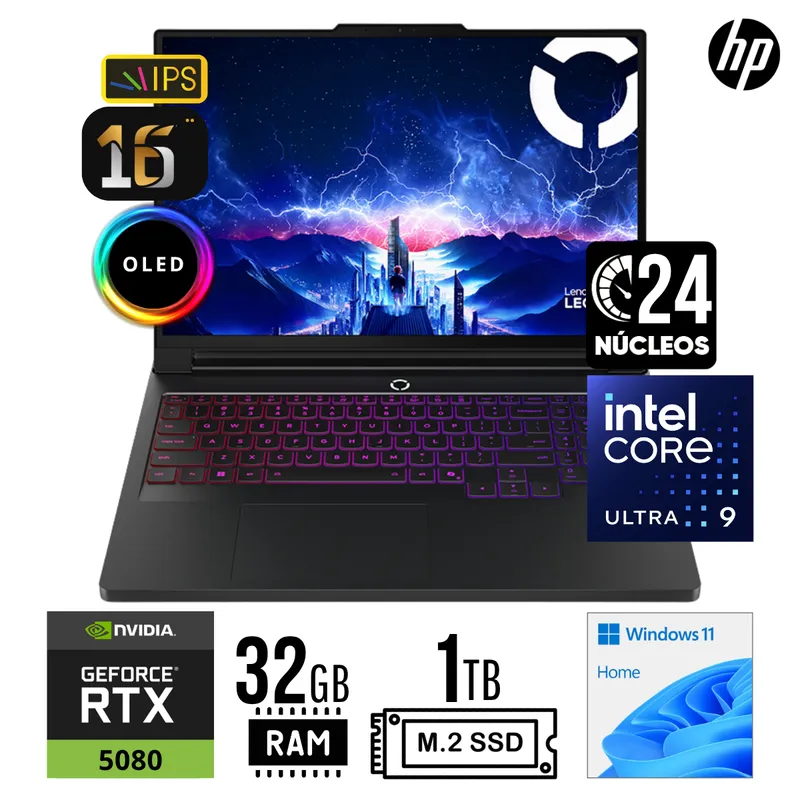 LENOVO - LAPTOP LENOVO LEGION PRO 7 16IAX10H CORE ULTRA 9-275HX RAM 32GB SSD 1TB RTX 5080 16GB 16" WQXGA W11