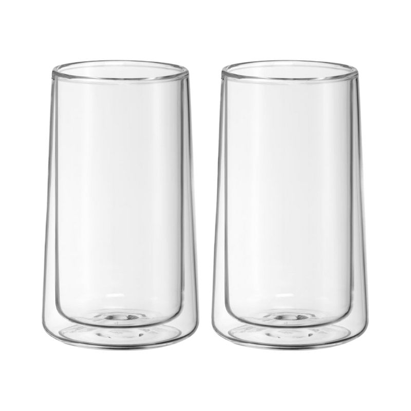 HYGGE - Set de 2 Vasos Alto Doble Pared de Vidrio 350 ml