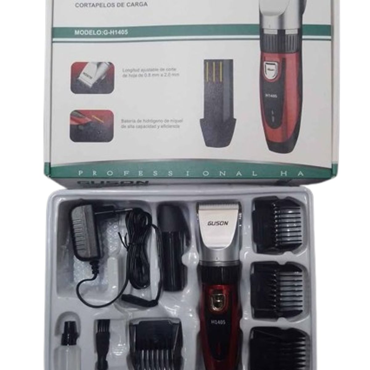 GENERICO - CORTADORA DE PELO RECARGABLE CON DOBLE BATERIA