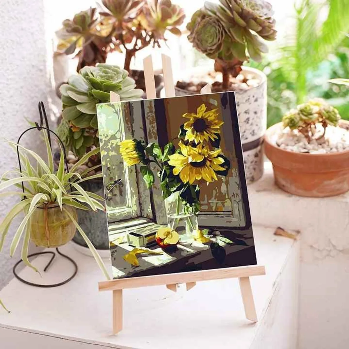 GENERICO - Pack x2  2 Lienzo con 2 Caballete 20 cm x 24 cm