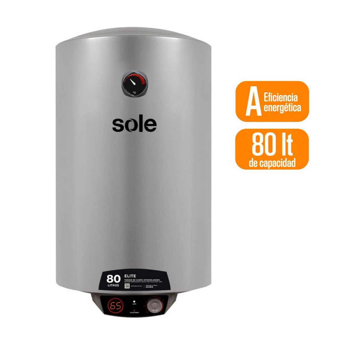 SOLE - Terma Eléctrica SOLE Elite 1500 W 80 L  Agua caliente instantánea