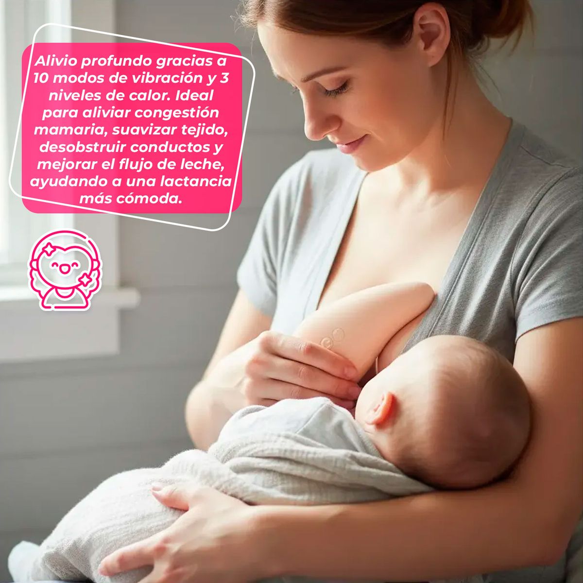 BABYPAL - Masajeador de Pecho para Lactancia 10 Modos de Vibración