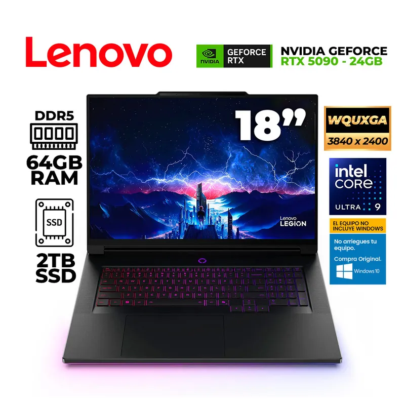 LENOVO - NOTEBOOK GAMING LENOVO LEGION 9 18IAX10 18" WQUXGA IPS CORE ULTRA 9 275HX 5.4GHZ 64GB