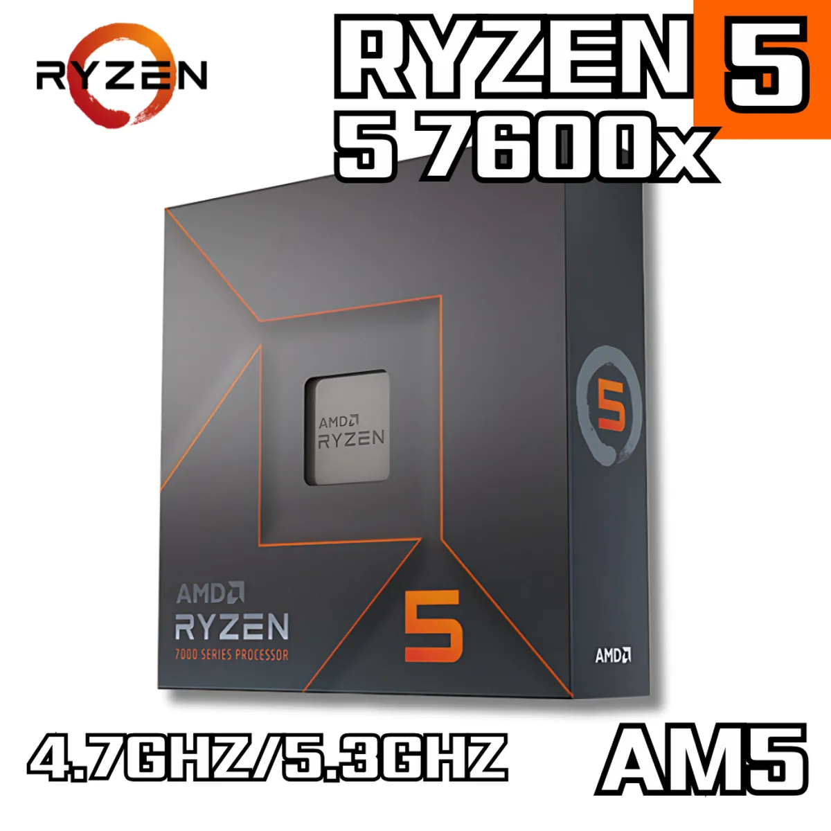 AMD - Procesador AMD Ryzen 5 7600X 4.7/5.3GHz AM5