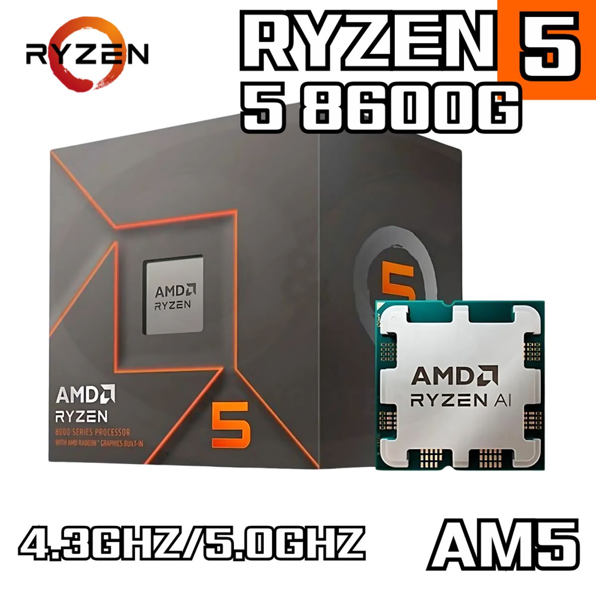AMD - Procesador AMD Ryzen 5 8600G 4.30 / 5.00 GHz