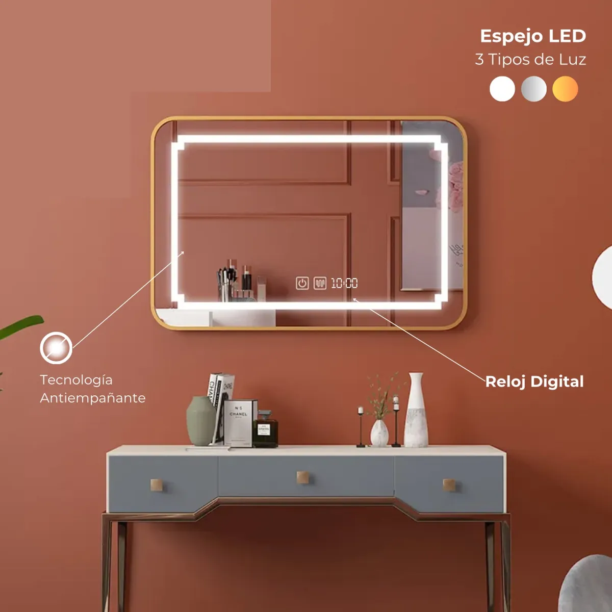 GENERICO - ESPEJO LED INTELIGENTE