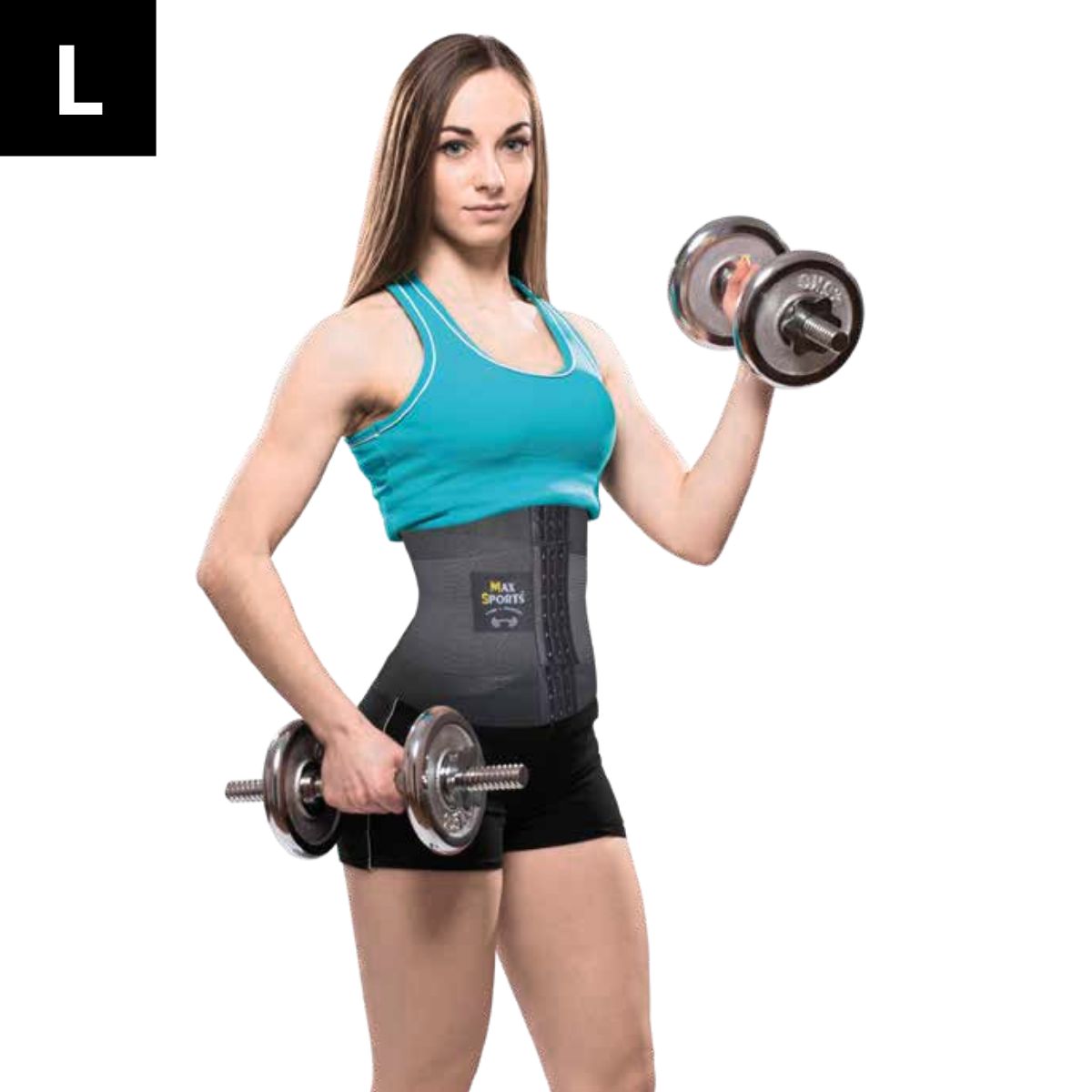 GENERICO - Faja Reloj de Arena con Broche Negro L  MAXSPORTS