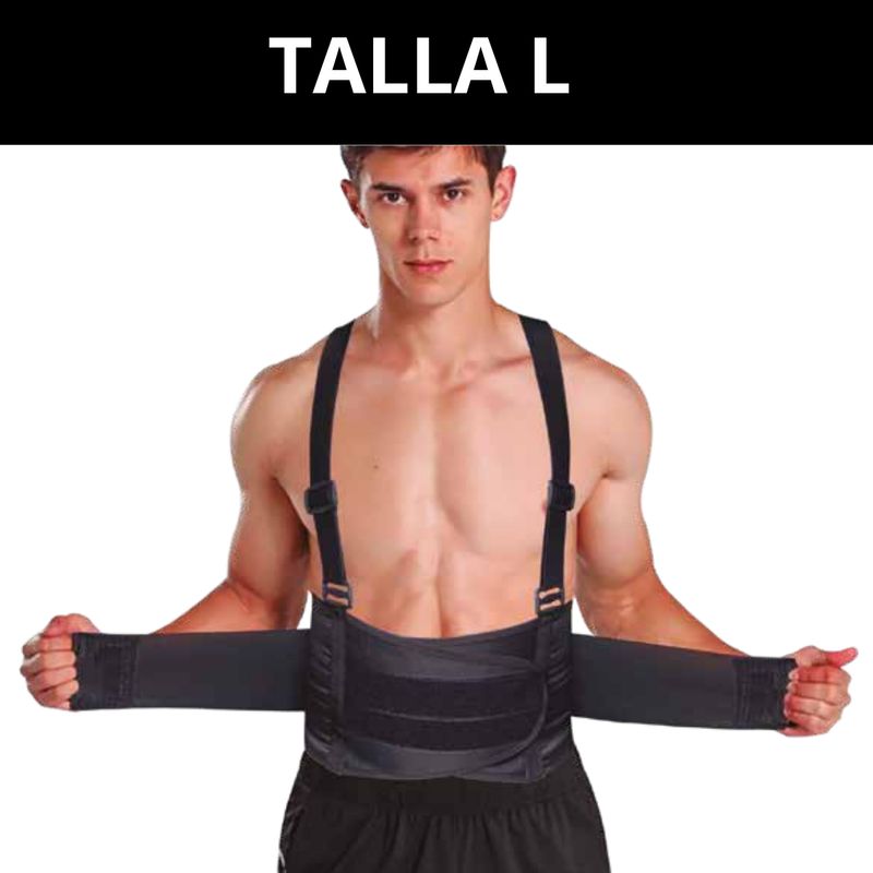 GENERICO - Faja Lumbar Corta Negro L  MAXSPORTS