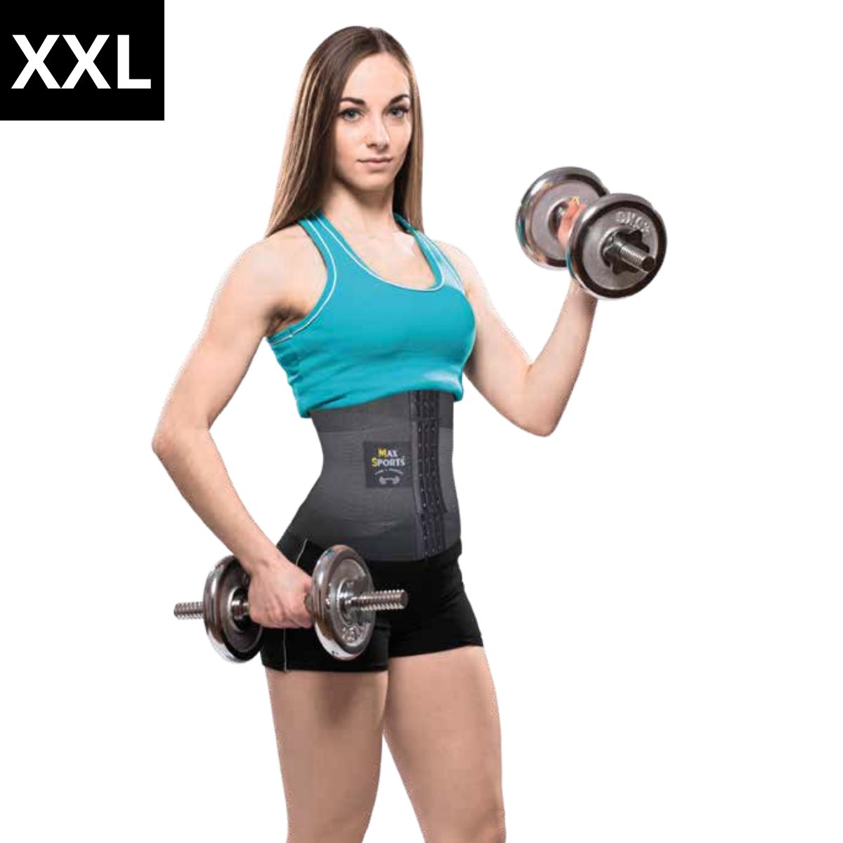 GENERICO - MAXSPORTS Faja Reloj de Arena con Broche Negro XXL