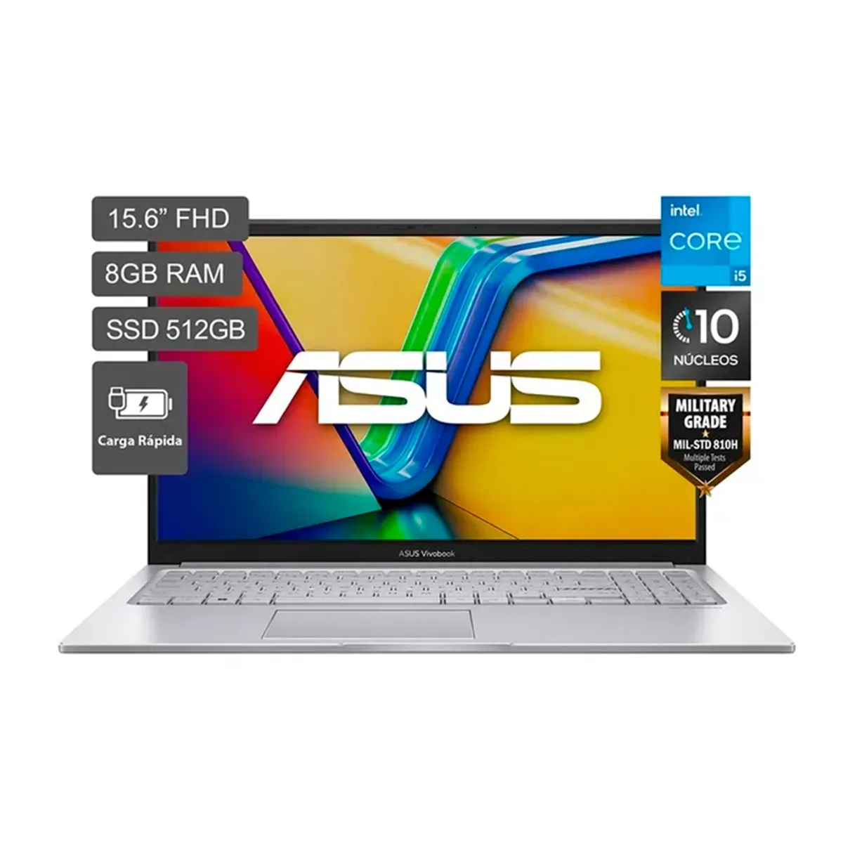 ASUS - Laptop Asus Vivobook Ci5 X1504V-NJ1661W 8GB RAM 512GB SSD 15.6 FHD 13va Generación - Cool Silver