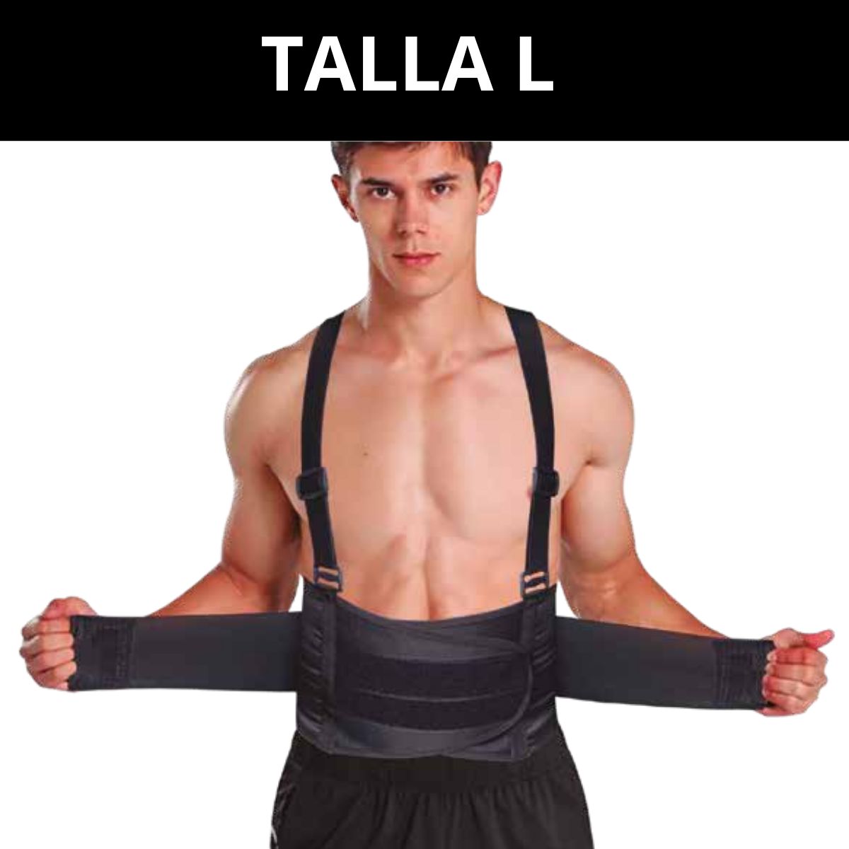 GENERICO - Faja Lumbar Corta Negro L  MAXSPORTS