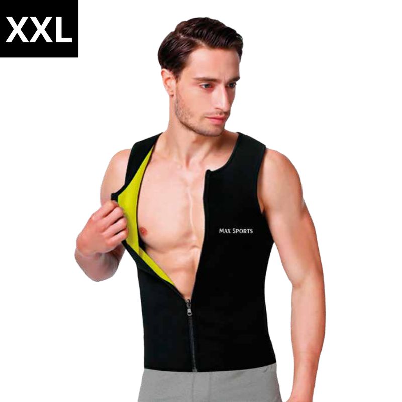 GENERICO - Faja Chaleco con Cierre Negro y Neón XXL  MAXSPORTS