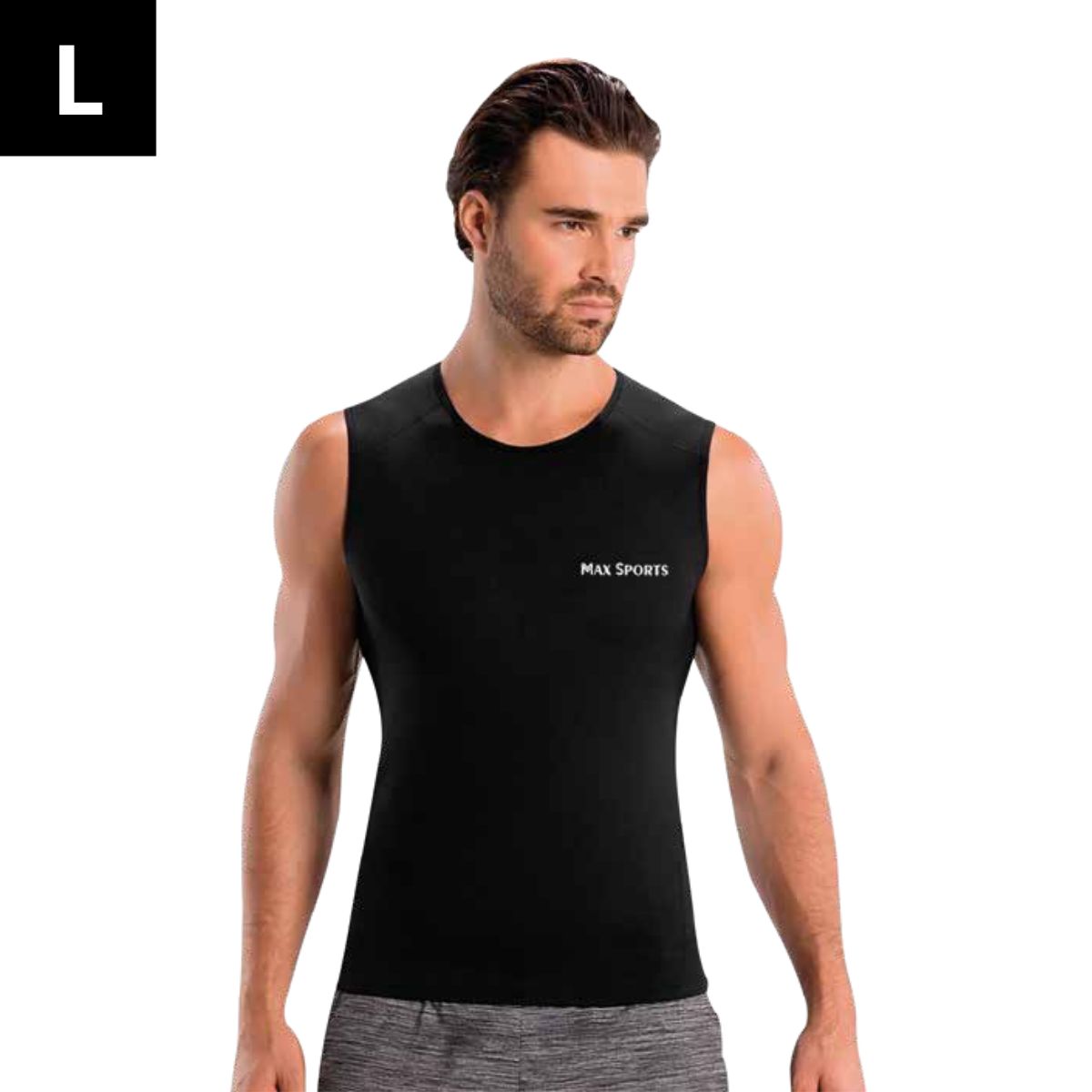 GENERICO - Faja Chaleco Tubular Negro L  MAXSPORTS