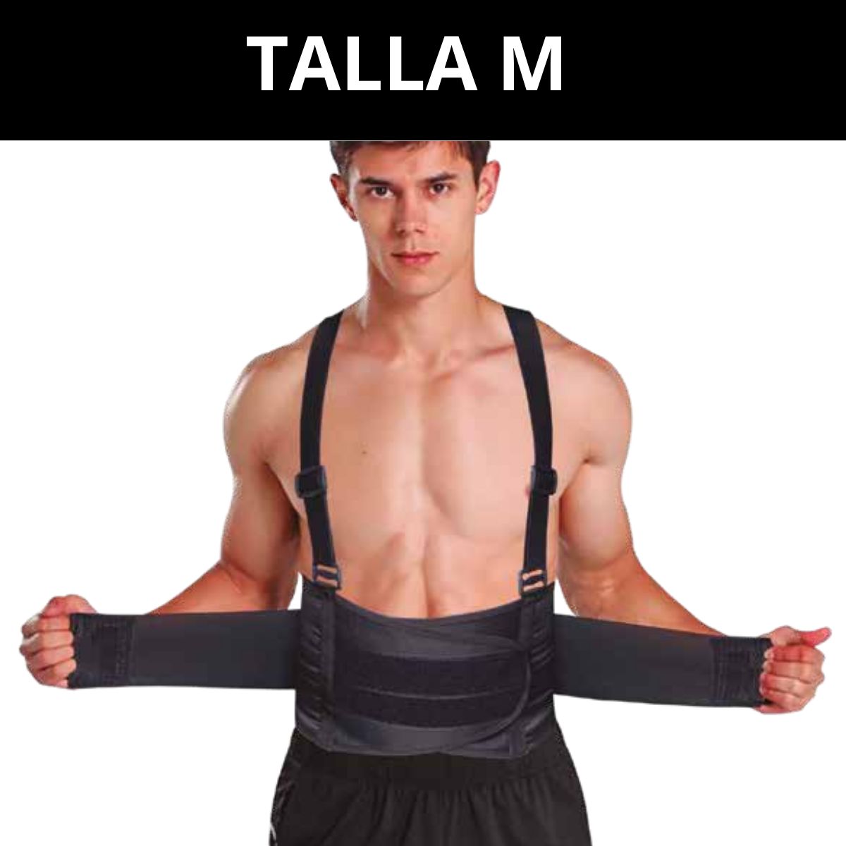 GENERICO - Faja Lumbar Corta Negro M  MAXSPORTS