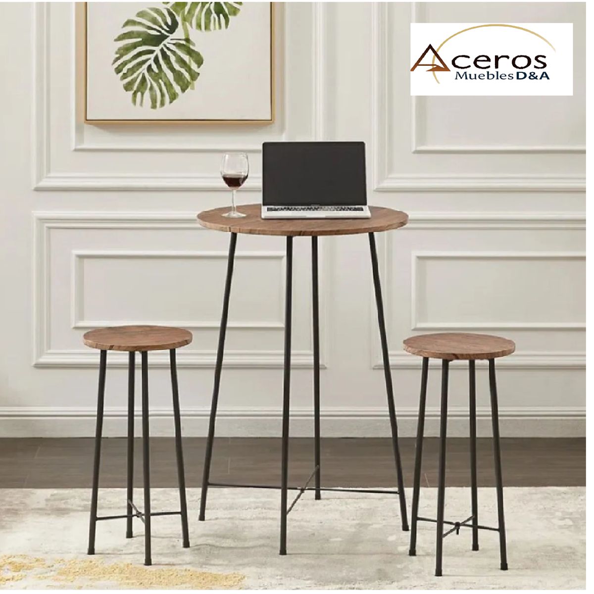 GENERICO - Mesa bar con 2 sillas RUSTIC