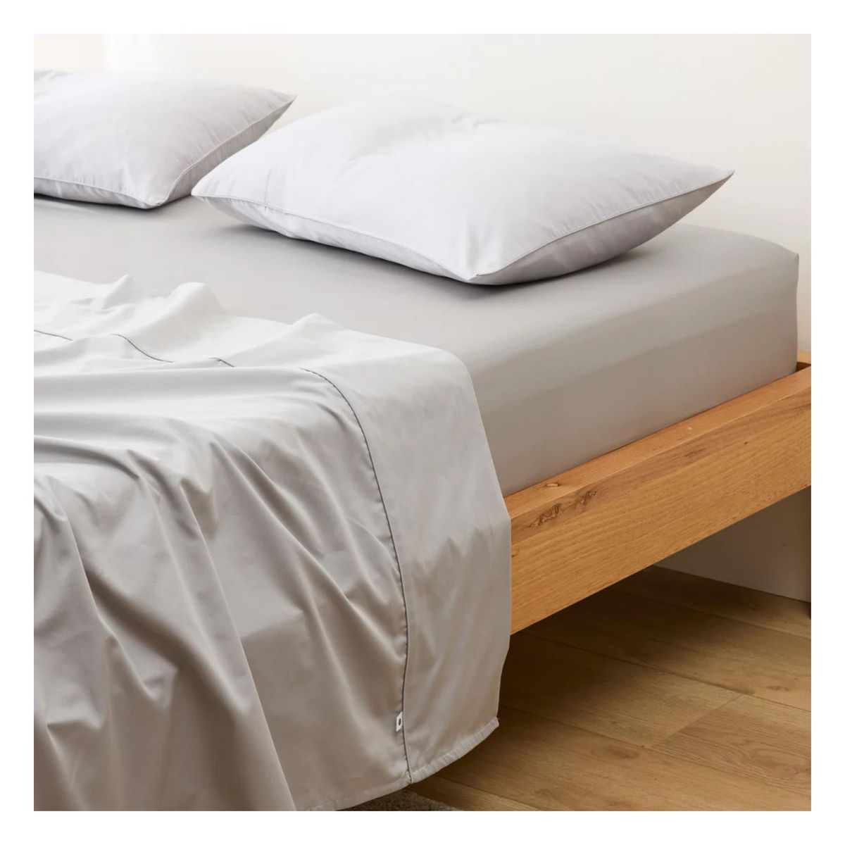 GENERICO - Sábanas 100 % algodón bramante gris claro 200 hilos Lima Tienda