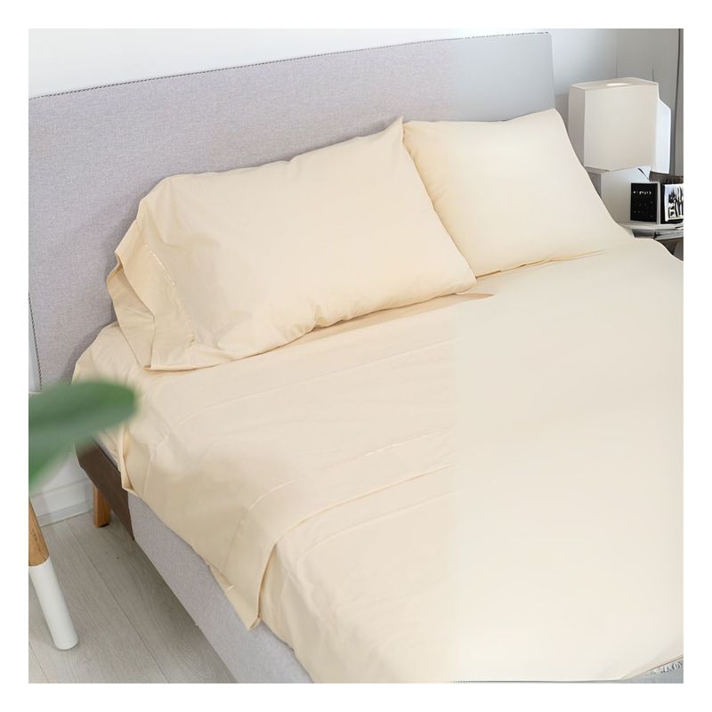 GENERICO - Sábanas 100 % algodón bramante ivory 200 hilos Lima Tienda
