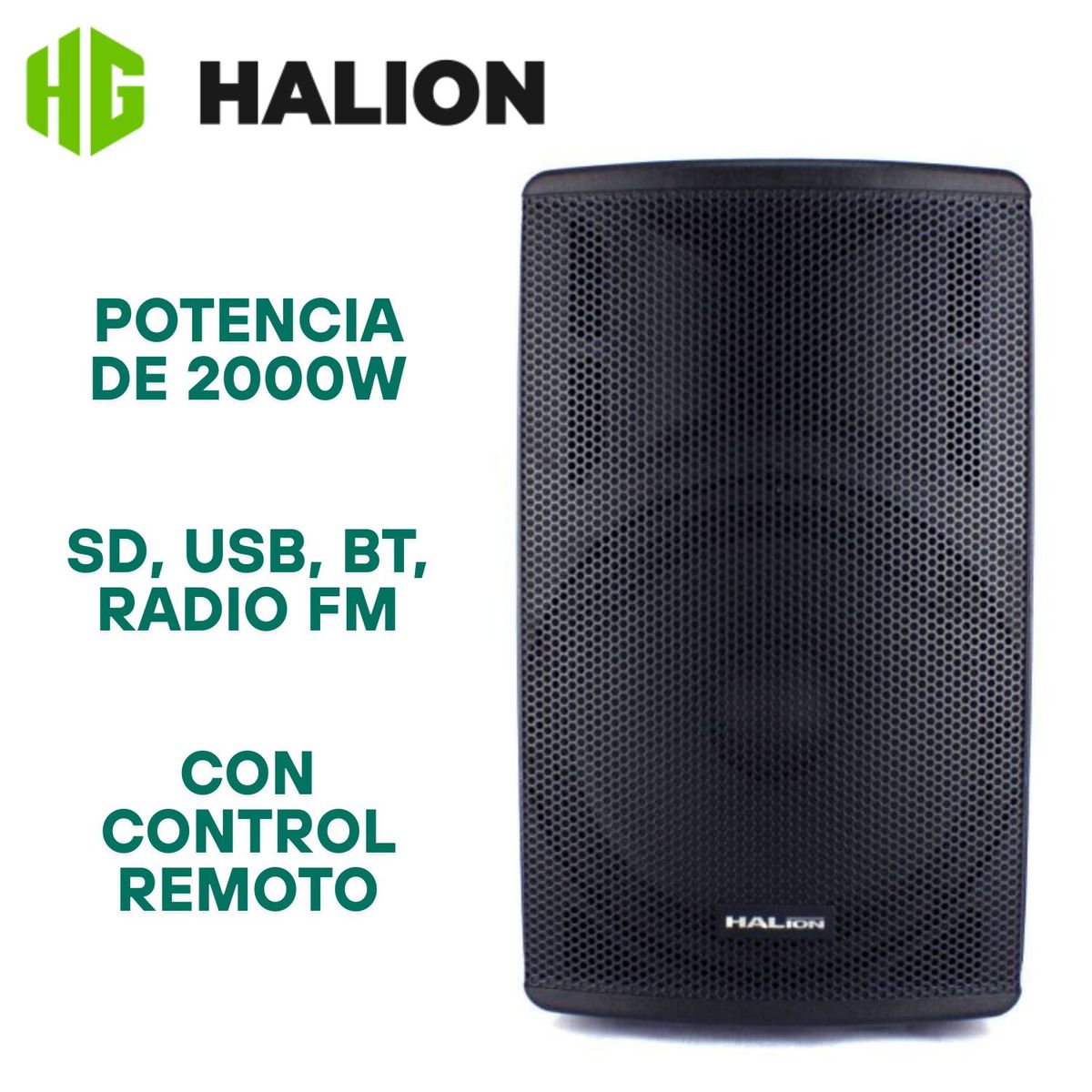 HALION - Parlante Activo Halion PHA-15R 2000 watts woofer 15"