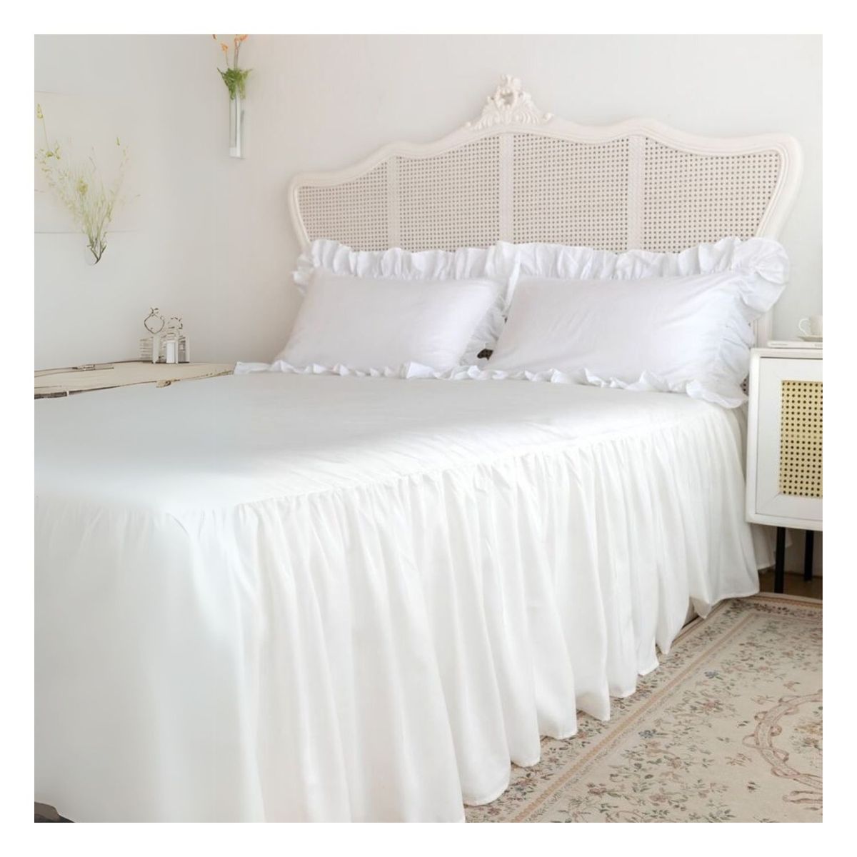 GENERICO - Sábanas Flavia 100 % algodón bramante blanco 200 hilos Lima Tienda