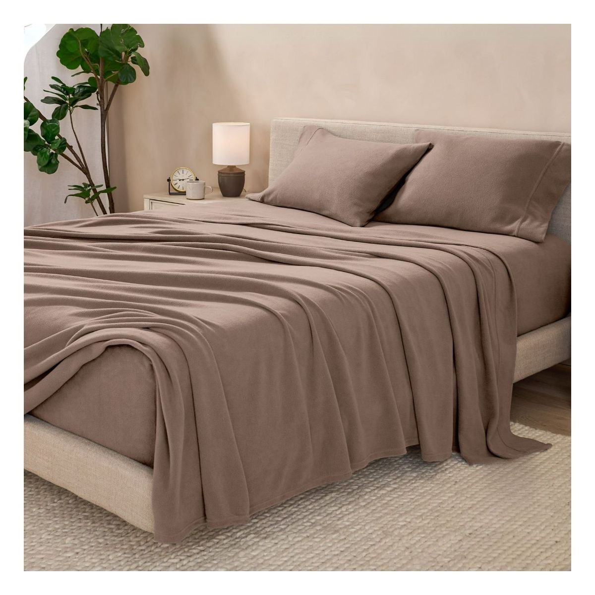 GENERICO - Sábanas polar camello Lima Tienda