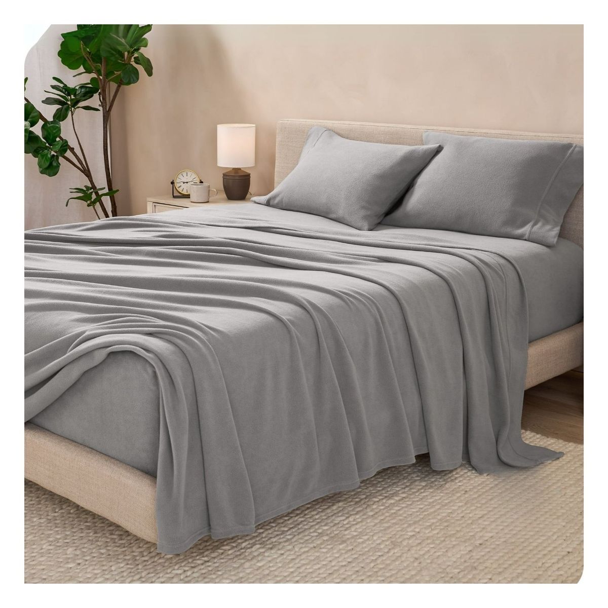 GENERICO - Sábanas polar gris claro Lima Tienda