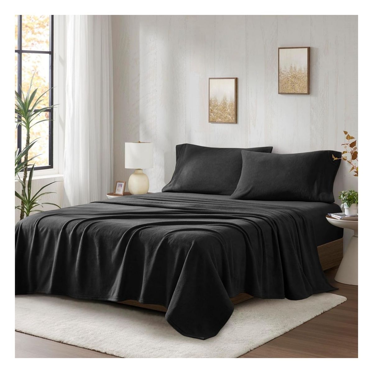 GENERICO - Sábanas polar negro Lima Tienda