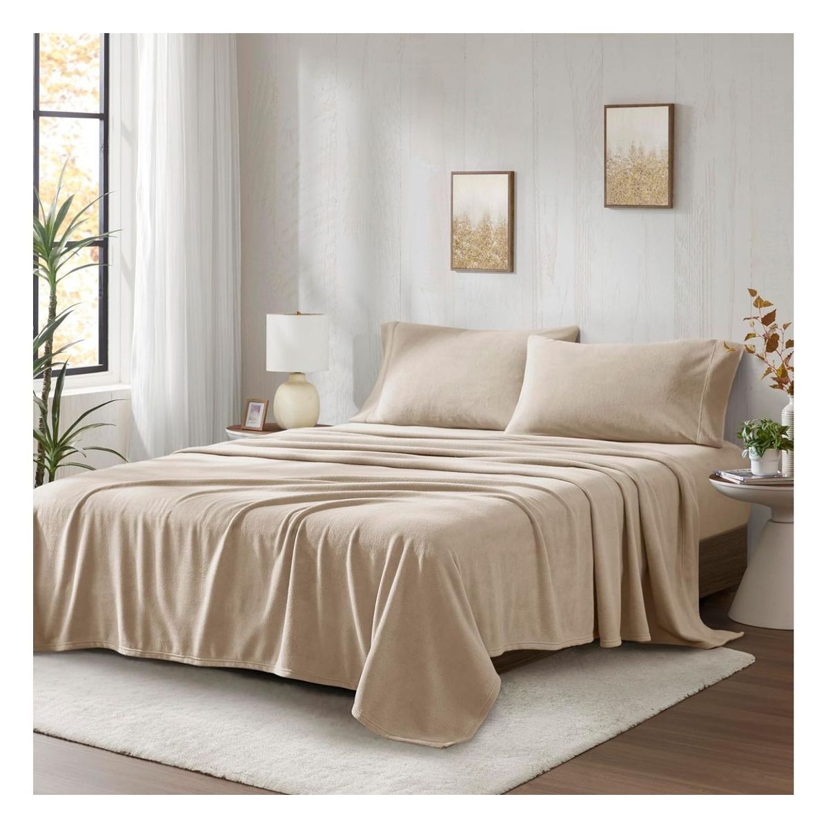 GENERICO - Sábanas polar beige Lima Tienda