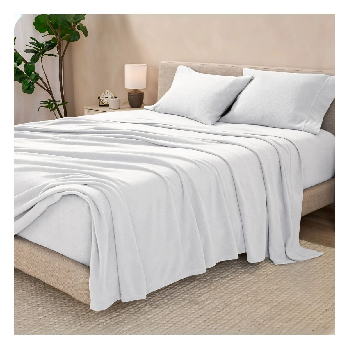 GENERICO - Sábanas polar blanco Lima Tienda