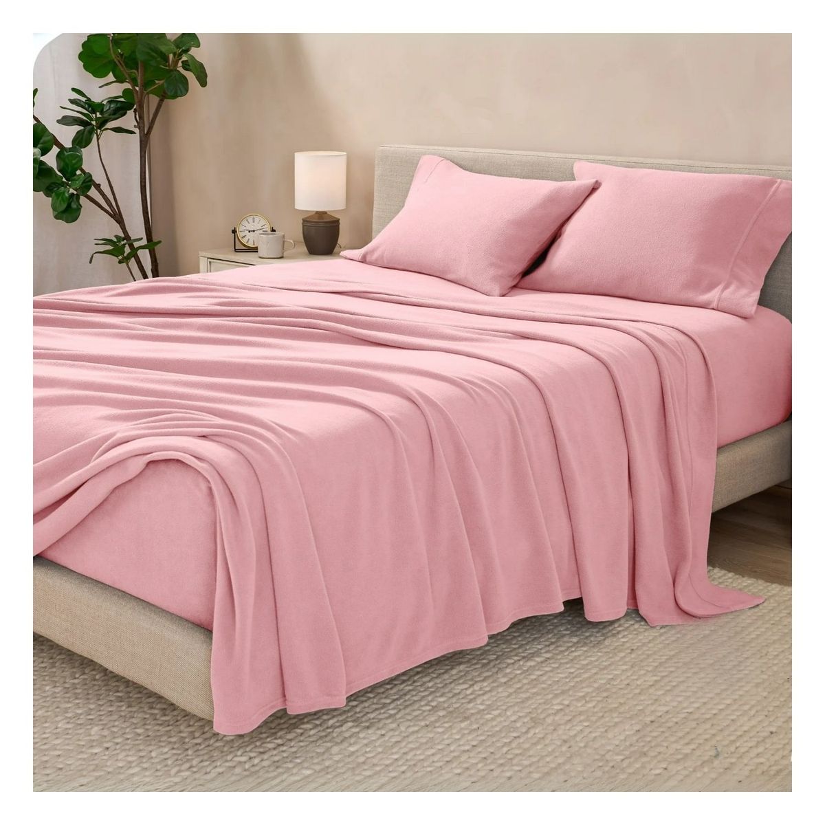 GENERICO - Sábanas polar rosado Lima Tienda