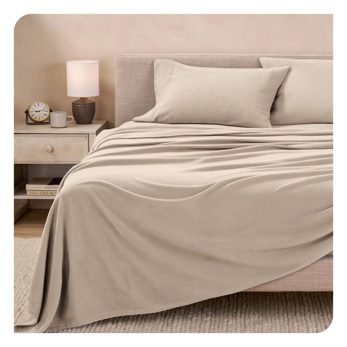 GENERICO - Sábanas polar premium beige Lima Tienda