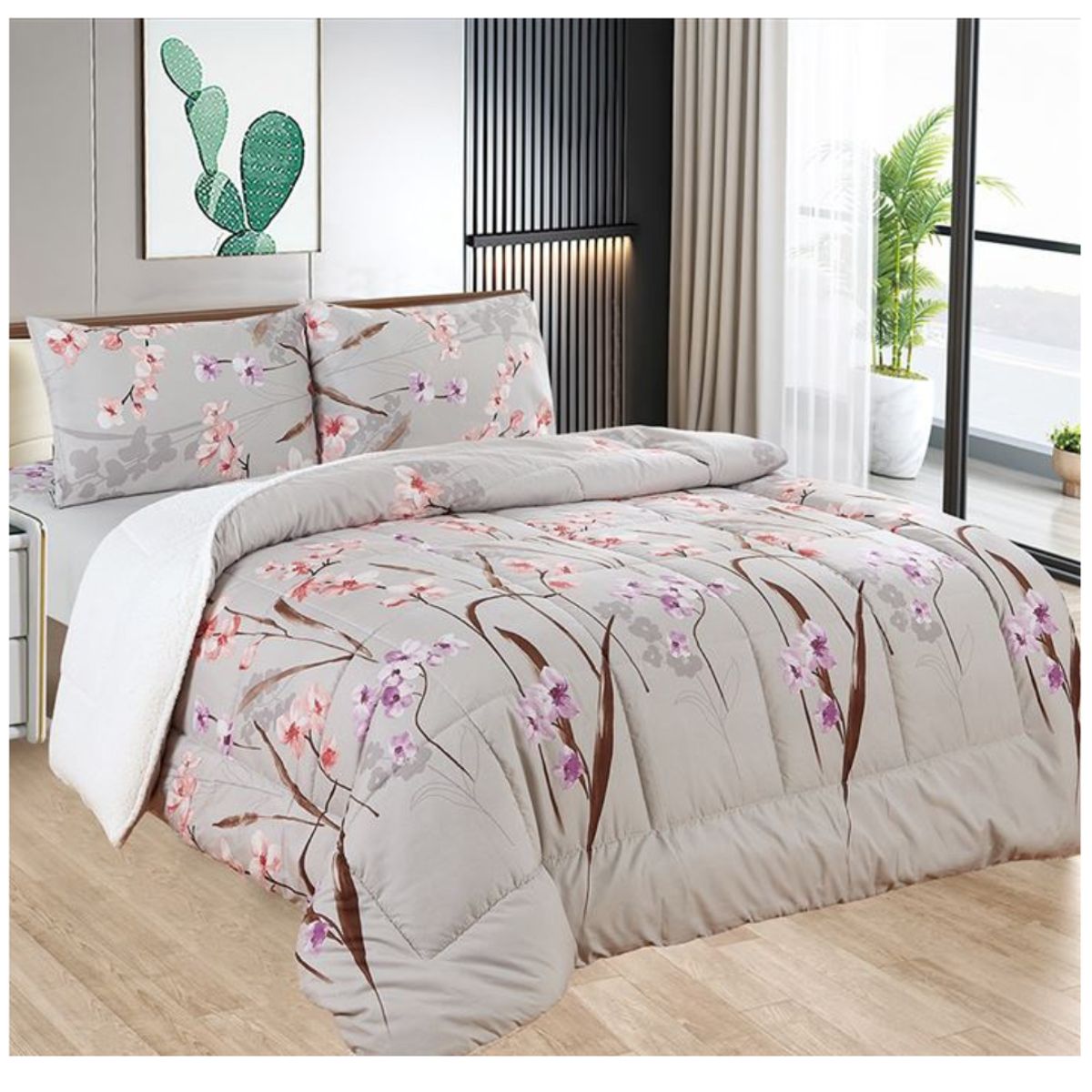 CASATEX - EDREDÓN CASATEX ALGODÓN CON SHERPA 1.5 PLZ