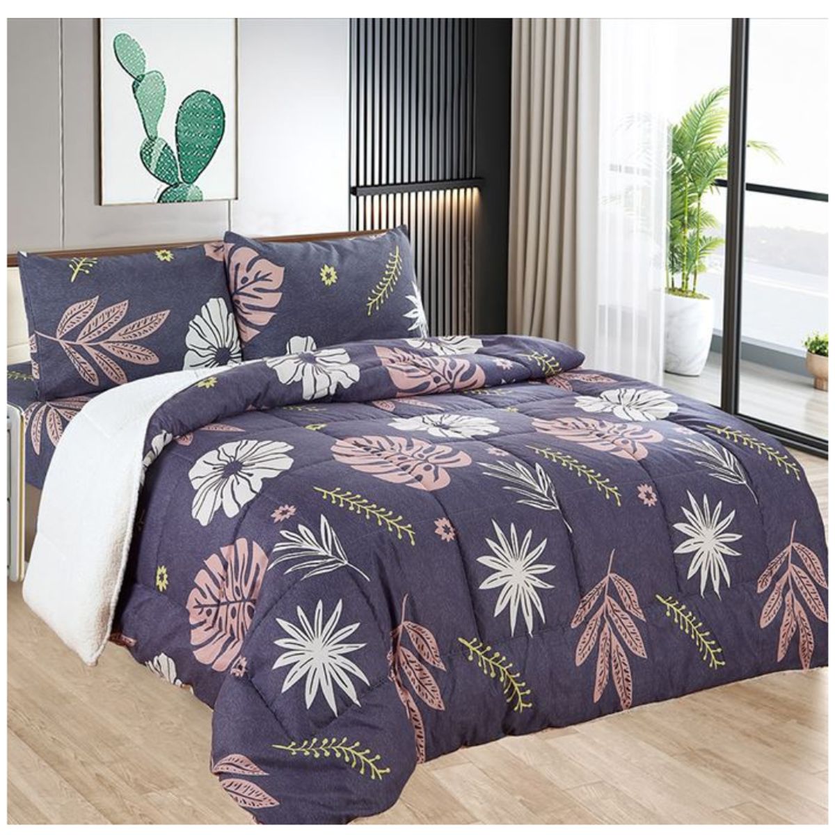 CASATEX - EDREDÓN CASATEX ALGODÓN CON SHERPA 1.5 PLZ