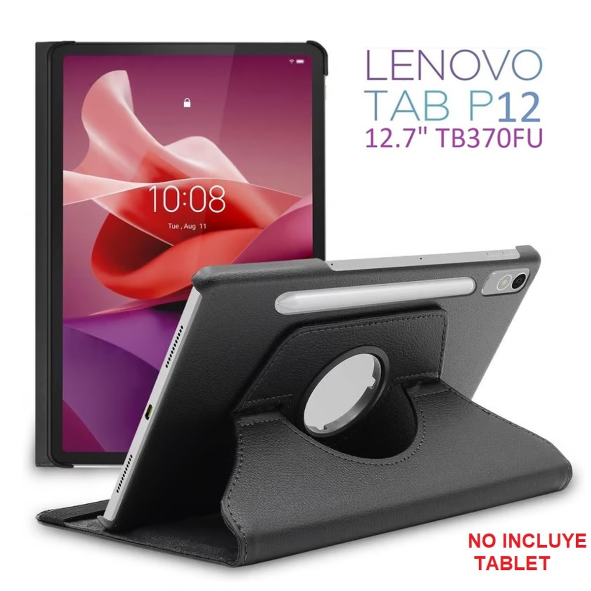 GENERICO - Funda Giratoria para Lenovo Tab P12 12.7 TB370FU Case Protector 360°