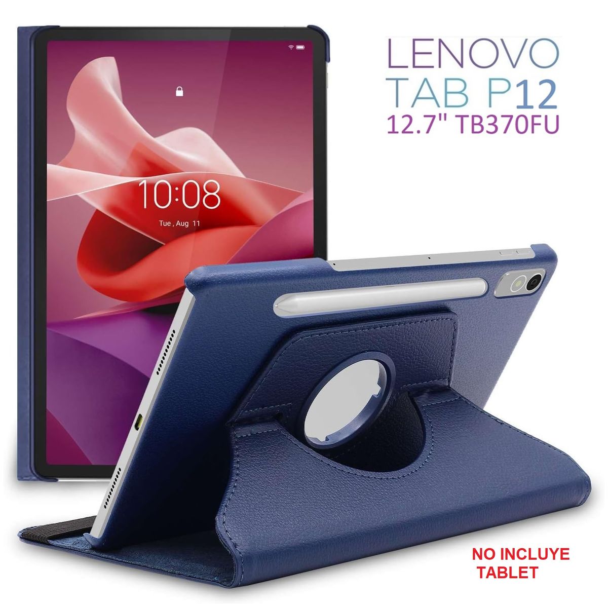 GENERICO - Funda Giratoria para Lenovo Tab P12 12.7 TB370FU Case Protector 360°