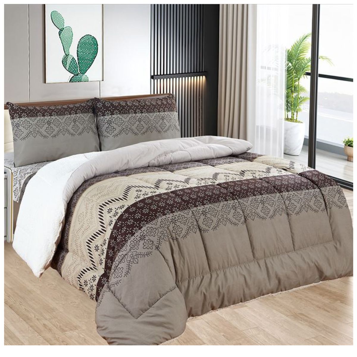 CASATEX - EDREDÓN CASATEX ALGODÓN CON SHERPA 1.5 PLZ