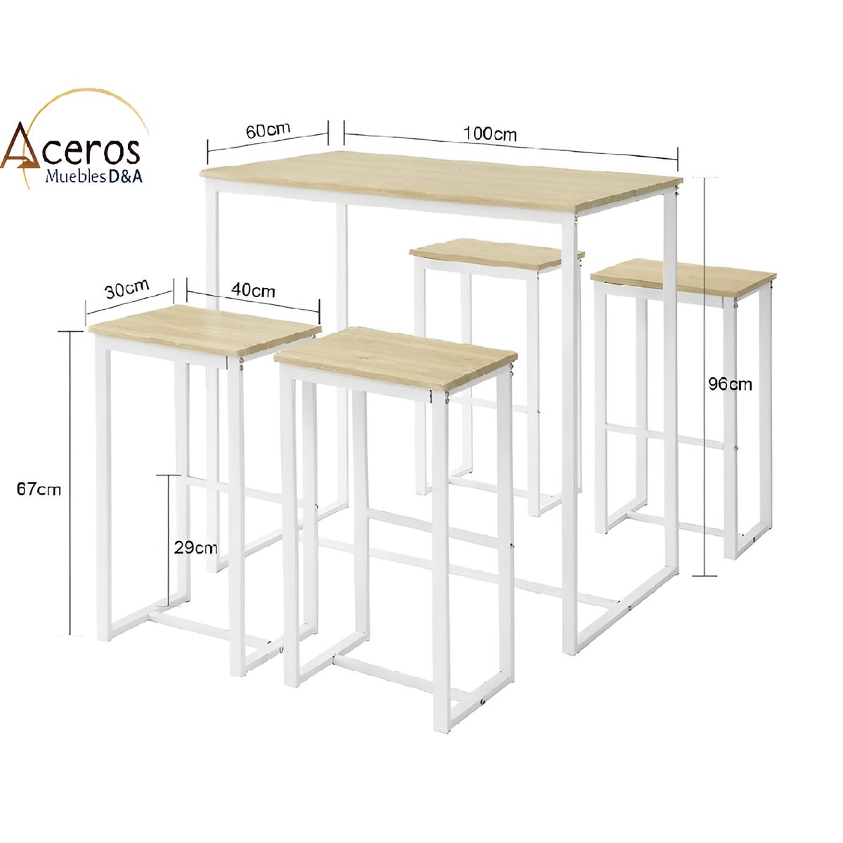 GENERICO - Mesa Bar + 4 sillas modelo NIEV