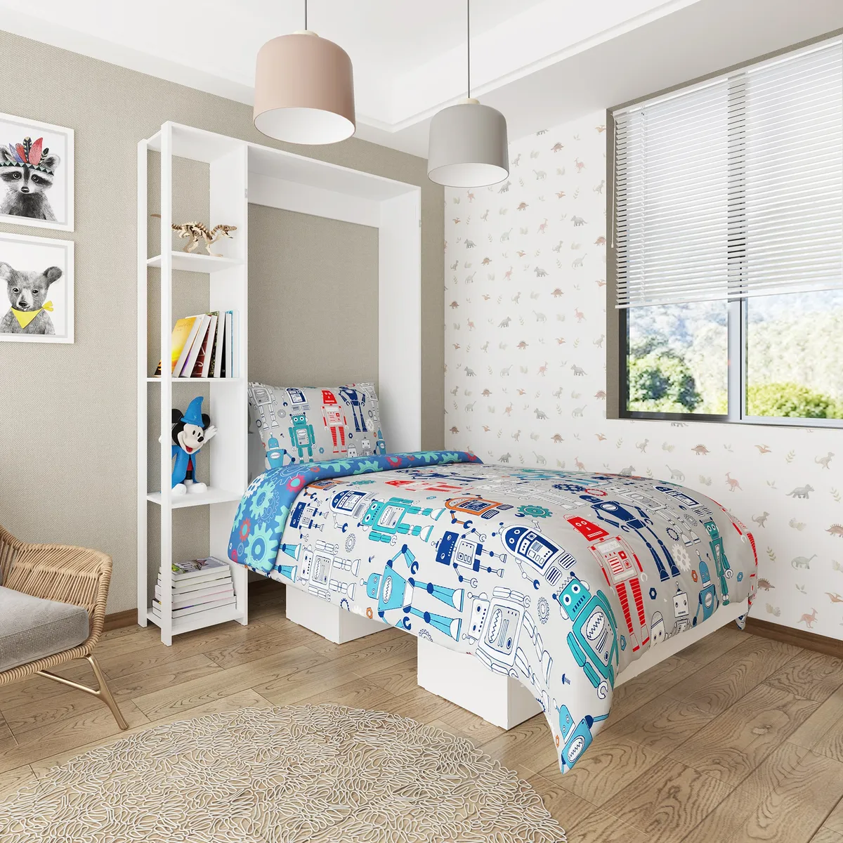 2020 HOME PERU - Cama Abatible Japón Blanca 1 Plz