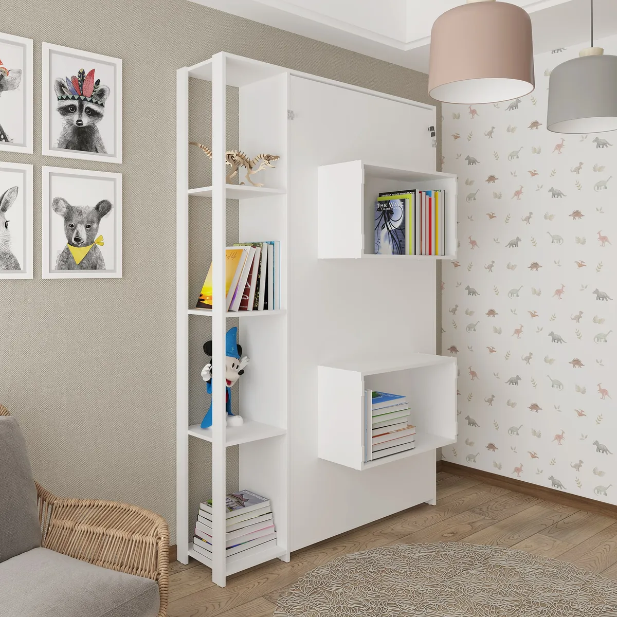 2020 HOME PERU - Cama Abatible Japón Blanca 1 Plz