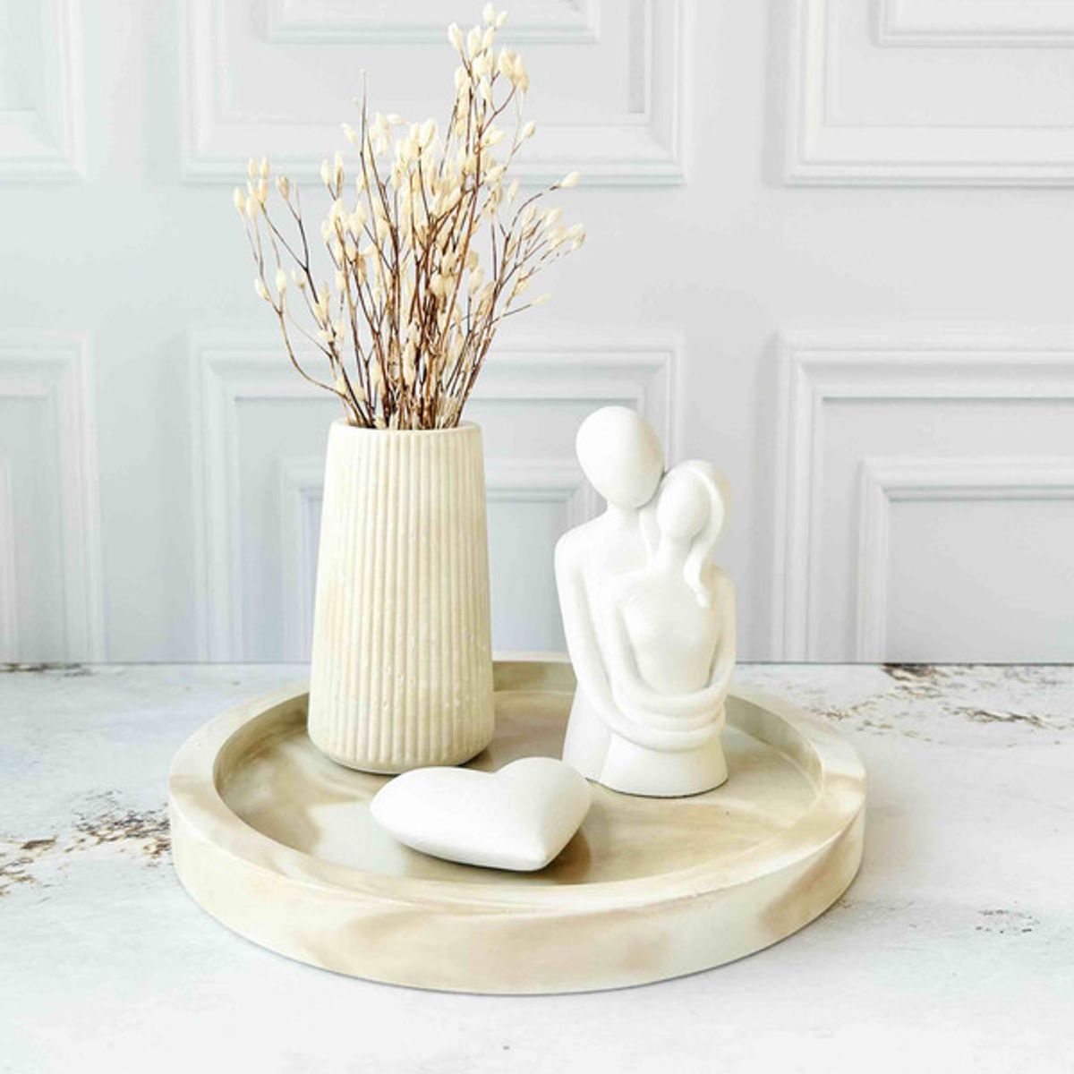 CONKRETE - Set Decorativo de adornos Pareja Mod 2 + Flores preservadas