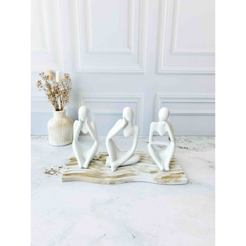 CONKRETE - Set Decorativo de adornos Pensadores + Flores preservadas