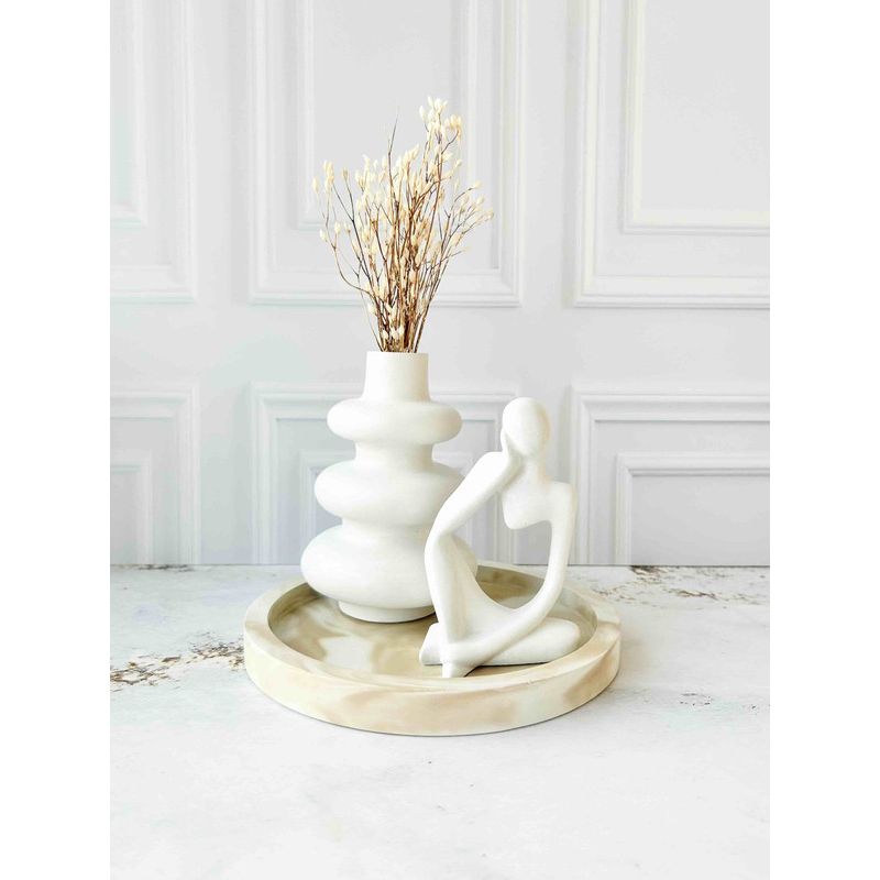 CONKRETE - Set Decorativo de adornos Pensador Mod 4 + Flores preservadas