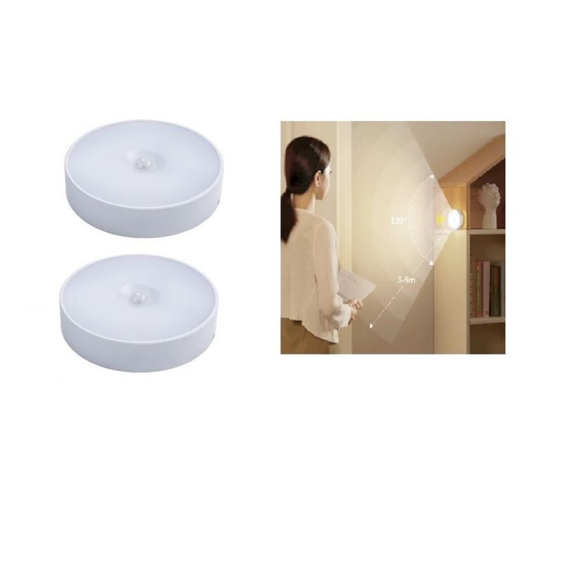 GENERICO - 2 LUCES LED CON SENSOR DE MOVIMIENTO RECARGABLE